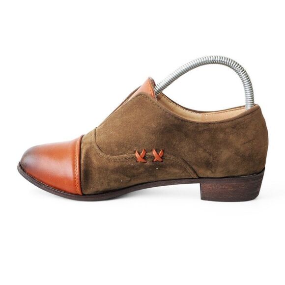 Unbranded Classic Slip-on Cap Toe Oxfords Brown Women's 10/41 - Picture 6 of 11